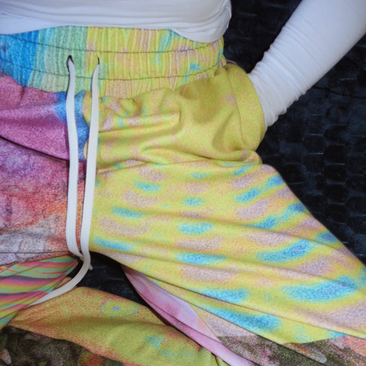 Fireside Patchwork Wide-Leg Joggers