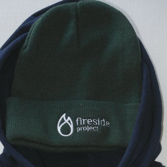 Fireside “Snowline Stitch” Knit Beanie | White Embroidery